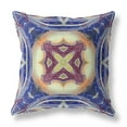 thumbnail image 2 of Pastel Floral Squares Suede Zippered Pillow w Insert Blue Muted Orange Cream 16", 2 of 5