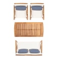 thumbnail image 7 of Safavieh 4 Piece Wood Outdoor Patio Bar Set, Natural/Navy White, 7 of 7
