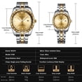 thumbnail image 3 of WLISTH S938 Reloj clásico para parejas con correa de acero Elegante reloj de pulsera de cuarzo Irfora Mirar, 3 of 7