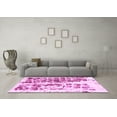 thumbnail image 3 of Ahgly Company Indoor Round Abstract Pink Modern Area Rugs, 4' Round, 3 of 4