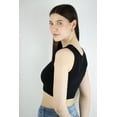 thumbnail image 3 of Artyska Women's Black Round Neck Keyhole Crop Top, 3 of 3
