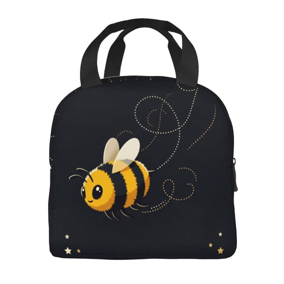 Bee Lunch Bag For Women Man, Cute Reusable Bees Theme Lunch Bags, Small Portable Foldable Insulated Lunch Box For Work Office Picnic Travel Bento