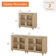 thumbnail image 3 of WAMAPT Sideboard Buffet Cabinets with 4-Glass Door, Kitchen Storage Cabinets, Wood Coffee Bar Tables with Adjustable Shelf, Accent Sideboard Storage Cabinet Table Dining Room, Living Room,Oak (2 PCS), 3 of 6