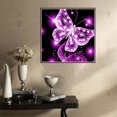 thumbnail image 4 of 5D Pink Butterfly Rhinestone Cross Stitch DIY Crystal Animal Art Needlework Home Office Embroidery  Painting, 4 of 8