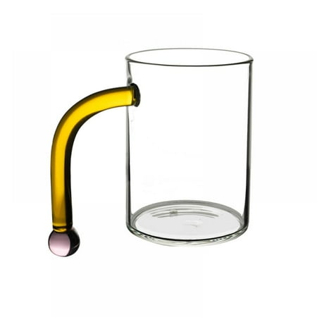 

17 Oz Colorful Handle Glass Cup Heat resistance Glass Mug Coffee Milk Tea Office Water Cups Drinkware Birthday Gift Coffee Mugs