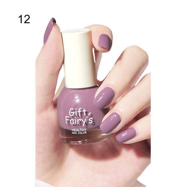 Flmtop 10ml Nail Polish Baking-Free Water-Based Multiple Colors Matte Solid Color Hybrid Varnish Manicure Lacquer for Female