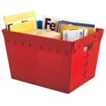 thumbnail image 6 of Red Plastic Storage Totes and Stackable Storage Bins -  Strength Containers for Organizing at the Office and Home - Holds Up To 80 Lbs - 18" x 13" x 12" - Pack of 3, 6 of 11
