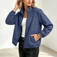 thumbnail image 5 of LUVDA Womens Lightweight Jacket Full Zip Stand Collar Long Sleeve Casual Windbreaker with Zipper Pockets for Travel & Hiking, 5 of 7