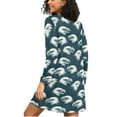 thumbnail image 2 of joogoo Eagles Pattern Women's Long Sleeve Nightgown Sleepwear L, 2 of 8