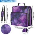thumbnail image 3 of Water-Resistant 3-Ring Binder Organizer with Multiple Pockets Zipper Binder Bag for Office Purple and Black Tie-dye Texture, 3 of 8