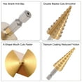 thumbnail image 3 of Juego de brocas escalonadas de titanio 3-12mm 4-12mm 4-20mm 2 flautas vástago hexagonal HSS 3 piezas, 3 of 4
