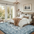 thumbnail image 4 of FairOnly Blue 8'x10'Pastoral Area Rug for Bedroom Kitchen Machine Washable Ultra Thin Non Slip Stain Resistant Farmhouse Area Rug for Modern Living Room, 4 of 7