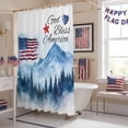 thumbnail image 5 of Independence Day Shower Curtain, 72" x 72", God Bless American Mountains Waterproof Bathroom Curtain Washable Shower Curtain Set with 12 Hooks, 5 of 9