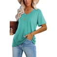 thumbnail image 2 of Camiseta Básica de Manga Corta con Cuello en V para Mujer Lunivop, 2 of 3