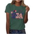 thumbnail image 2 of American Flag Shirts Women 4th of July Graphic Tees Patriotic T-Shirts USA Flag Star Stripe Tops, 2 of 6