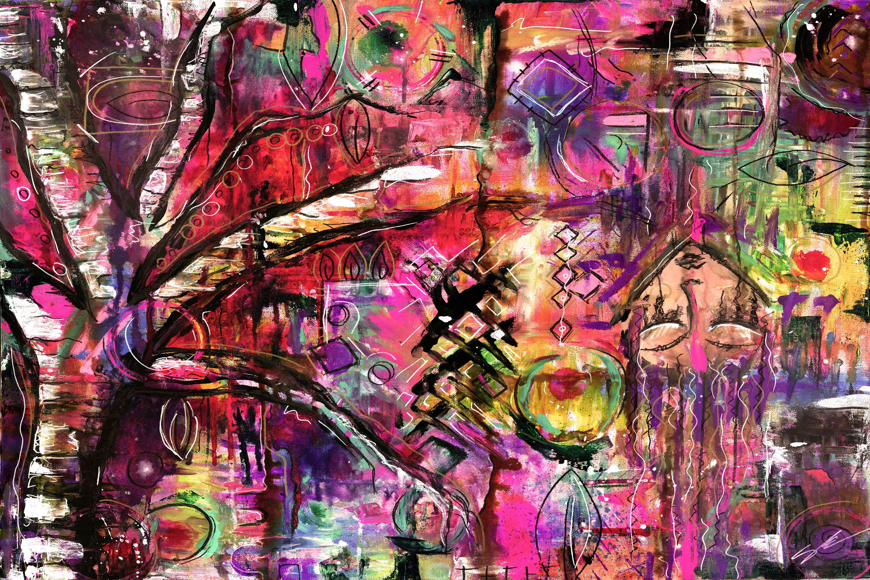"Abstract Surrealism" Painting Print on Wrapped Canvas