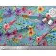 thumbnail image 3 of Soimoi Poly Georgette Fabric Flower & Leaves Watercolor Print Fabric by Yard 42 Inch Wide, 3 of 3