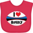 thumbnail image 3 of Inktastic I Love Rugby Sports Ball Boys or Girls Baby Bib, 3 of 4