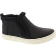 thumbnail image 4 of Toms Bryce Black Leather/Faux Fur Pull On Rounded Toe Elastic Fashion Sneakers (Black Leather/Faux Fur, 12), 4 of 6