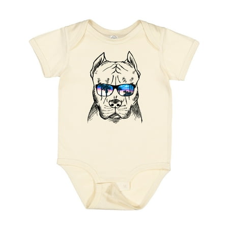 

Inktastic Pitbull Sketch Portrait with Sunglasses Gift Baby Boy or Baby Girl Bodysuit