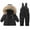 Black, variant on breaise Kids 2-Piece Snowsuit Set Winter Hooded Puffer Jacket and Snow Bib Pants Ski Suits Ultralight Outfit Set,1-5 Years