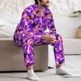 thumbnail image 7 of Pofeuu Tropics Leaf Print Men's Long Sleeve Pajama Set Pijamas Para Hombres Pijamas Para Hombres Mens Pajamas Set-Large, 7 of 7