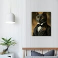 thumbnail image 4 of JRXY Gentleman Black Cat Canvas Framed Wall Art Halloween Decorations Indoor Spooky Wall Decor Vintage Art Cat Poster Dark Academia Gothic Painting for Bedroom Living Room 12x16 in, 4 of 5