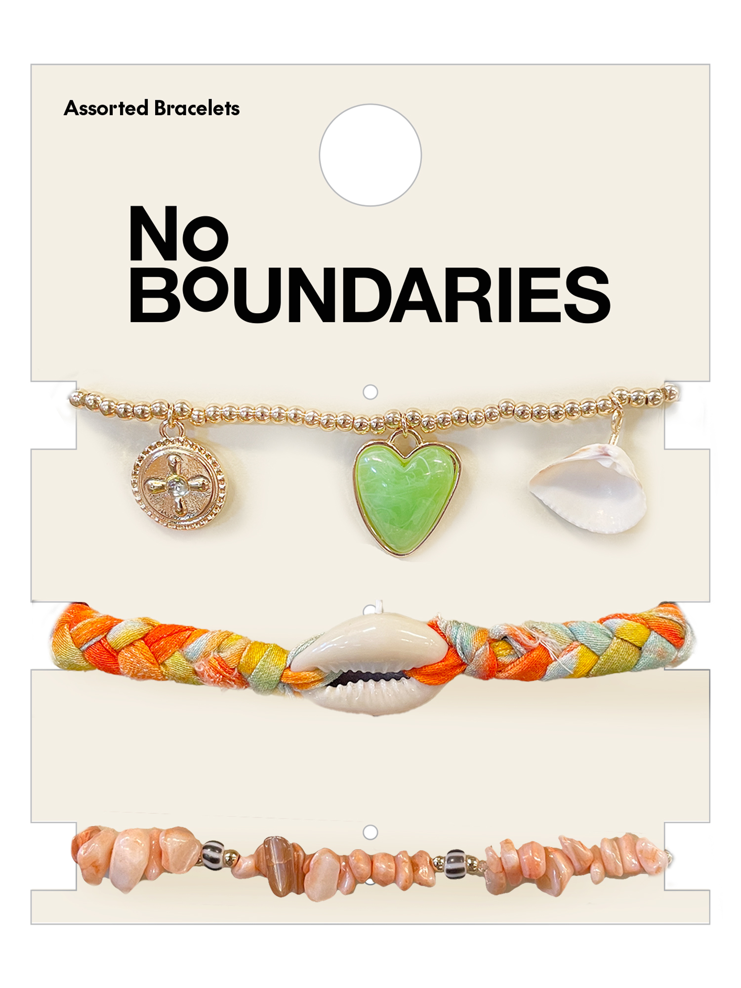 No Boundaries 3pc Coastal Charm & Shell Bracelet Set