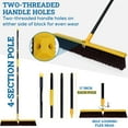 thumbnail image 2 of KLEEN HANDLER 24" Push Broom with 61" Extendable Metal Handle – Heavy-Duty Broom for Garage, Driveway, Deck, Patio & Hard Floor Cleaning, 1pc, 2 of 7