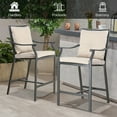 thumbnail image 4 of Iwicker Outdoor Steel Dining Chairs Set of 2 Pieces Patio Bar Stools with Seat and Back Cushions, 4 of 8