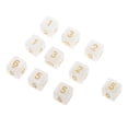thumbnail image 4 of 10 dados punteados de 6 caras, blanco leche, bloques de cubos de troquel de 16 mm para juegos de rol Zulema 10 piezas, 4 of 6