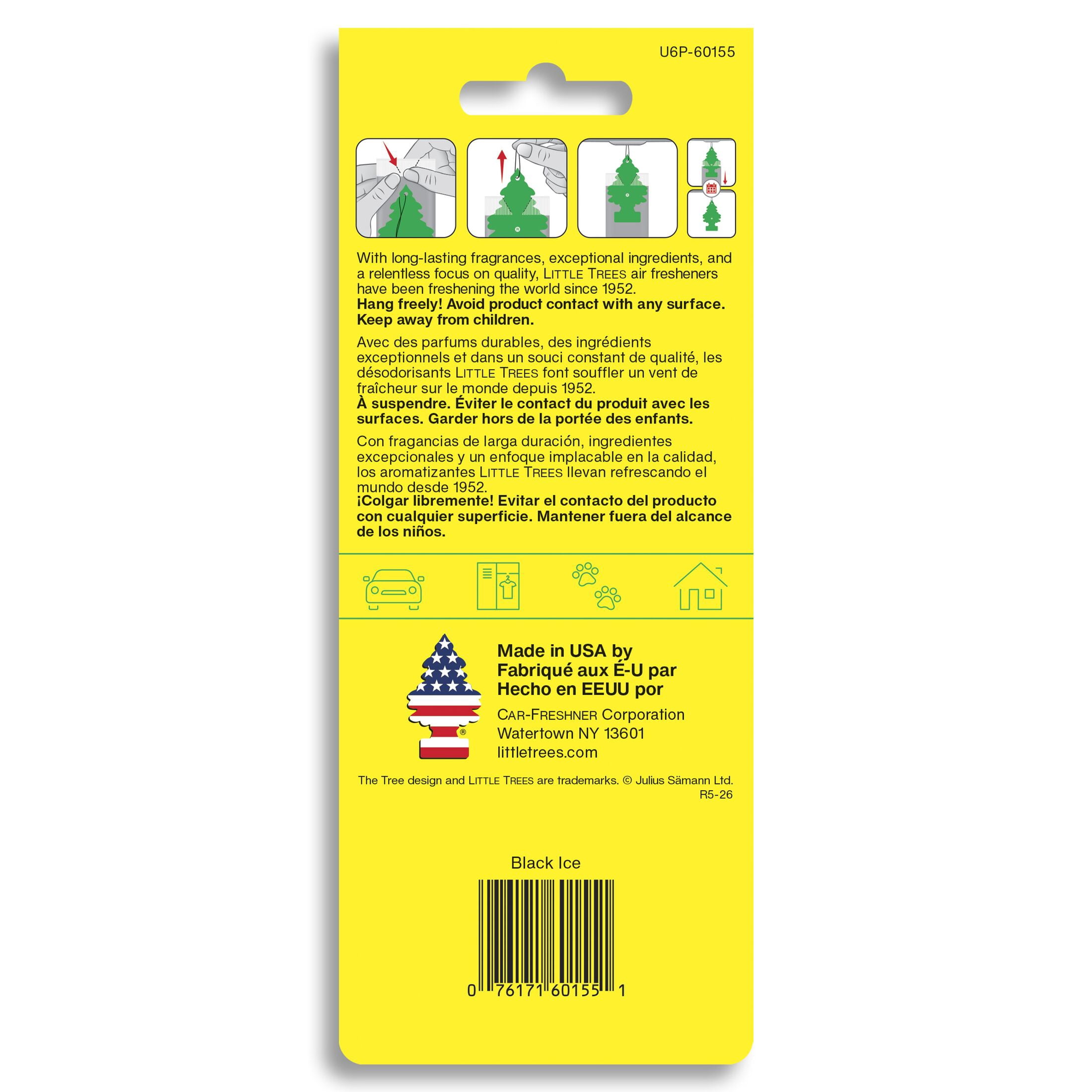 (2 pack) Little Trees Air Freshener Black Ice Fragrance 6-Pack