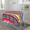 thumbnail image 2 of Mexican Blanket Serape Stripe Pattern Colorful Waterproof Picnic Patio Party Round Table Cloth Cover Decorations Fabric 60 Inch Circular Tablecloth For 20-47 Inch Home Dining Room Kitchen Decor, 2 of 6