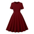 thumbnail image 1 of hotojiny Robes des Années 1950 pour Femmes Vintage Rétro à Manches Courtes Robe Midi Ligne A Élégante pour Cocktail Soirée Bal Robe Midi, 1 of 6