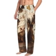 thumbnail image 2 of Uemuo Butterfly Cow Barrel Pattern Men's Wide Leg Palazzo Lounge Pants with Pockets Light Weight Loose Comfy Casual Pajama Pants-Small, 2 of 9