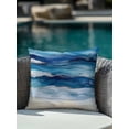 thumbnail image 3 of Outdoor Pillows Waterproof, Navy Blue Coastal Beach Throw Pillows with Inserts Included, Summer Nautical Ocean Ombre Art Indoor Outdoor Decorative Lumbar Pillow for Bed/Couch/Patio 18"x18", 1Pcs, 3 of 8