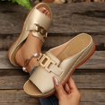 thumbnail image 2 of Slippers for Women,Comfortable Slippers For Everyday Casual Use Open Toe Design On Style Versatile For Relaxed Outfits,Womens Slippers,Gold,7, 2 of 9