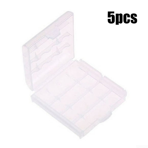 5 x Étui Rigide en Plastique Support Boîte de Rangement Couvercle pour Piles Rechargeables AA AAA