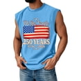 thumbnail image 2 of 250th Anniversary Usa Shirt for Men 4th Of July Independence Day Tank Tops Retro American Flag Graphic Sleeveless Patriotic Tees We the People Round Neck Tops,Blue 3XL, 2 of 4