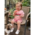 thumbnail image 4 of BemeyourBBs Kids Toddler Baby Girls Summer Clothes Cute Infant Baby Girl Fruit Outf Watermelon Strawberry Short Sleeve T-shirt with Shorts Set Toddler Baby Girls Summer Outfit, 4 of 9