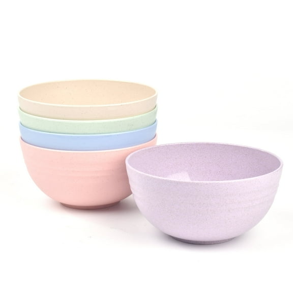 thovorrnl Plastic Bowls 5pcs 24oz, Cereal Bowls for Kitchen Soup Salad, Dishwasher Safe, Multicolor