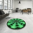 thumbnail image 4 of Ahgly Company Machine Washable Indoor Round Transitional Dark Forest Green Area Rugs, 6' Round, 4 of 7