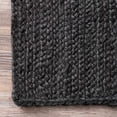 thumbnail image 4 of 9x12 Ft Oval Black Jute Area Rug, Hand-Woven, Reversible, Farmhouse Boho Style, Durable & Pet-Friendly Rug for Living Room, Dining Room, and Bedroom, 4 of 4