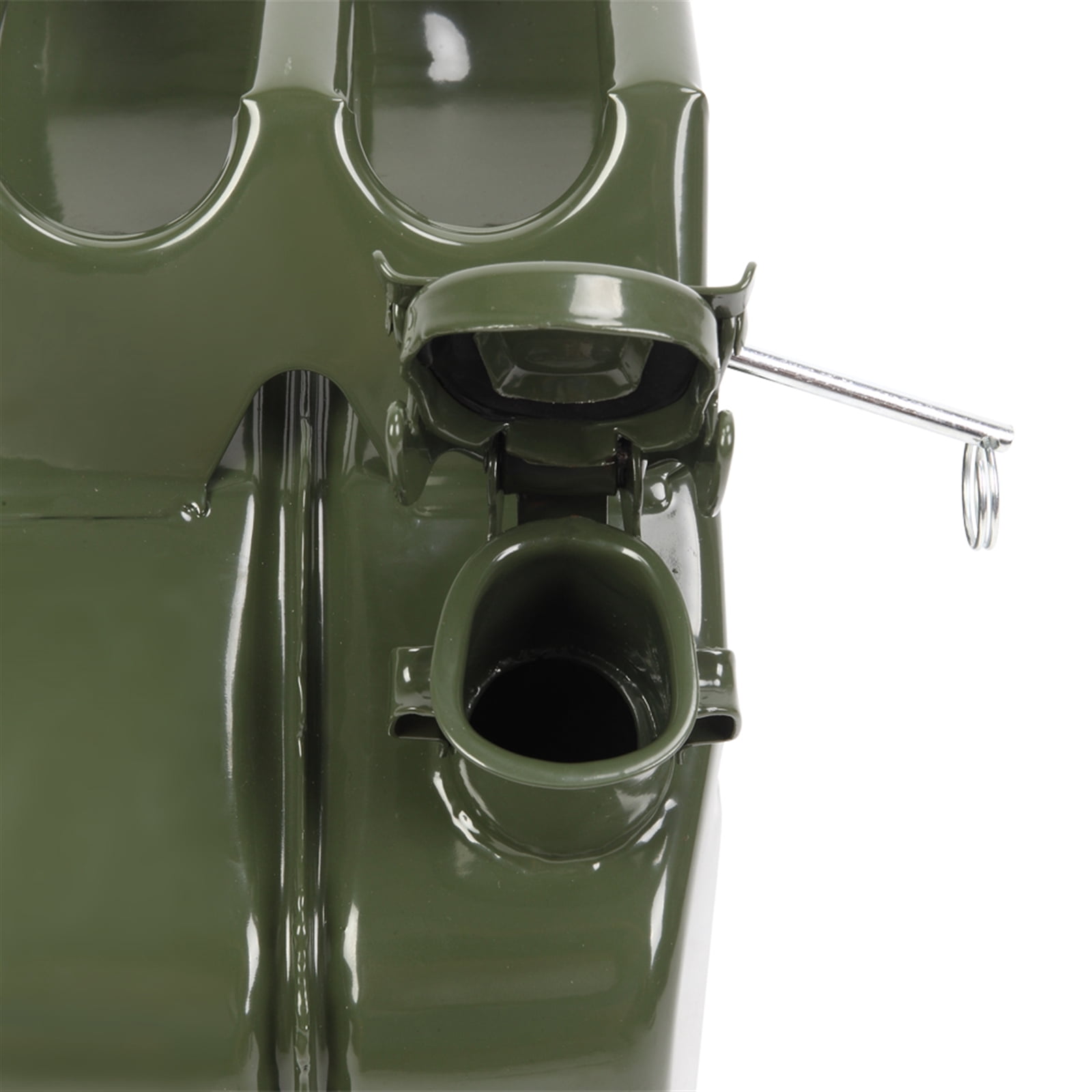 Oufan 10L Metal Gas Tank Can Gas Can Petrol Diesel Fuel Can Power Emergency Backup Tank with Flexible Spout, Gasoline Bucket, Fuels Gasoline Cars, Trucks, Equipment, Green