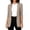 *Khaki, variant on Women's 3/4 Sleeve Notch Collar Long Blazer ,Casual Business Jacket Dark Gray,Women's Plus XL