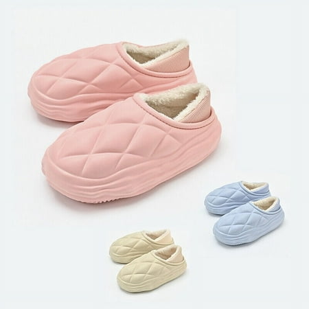 

Bubble Slides with Fur Lined Non-slip Indoor Warm Women Bedroom Shower Slippers