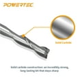 thumbnail image 4 of POWERTEC Spiral Router Bit and Router Subbase Centering Pin Set | Up Cut Solid Carbide CNC Router Bit (73059N), 4 of 10