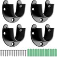 thumbnail image 1 of 4 Pcs Tringle à Rideau en Forme de U, Support de Tringle à Rideau 25mm, Douilles de Tringle de Placard en Acier Inoxydable, Support de Bride, Extrémité de Tringle de Placard avec Vis, Noir, 1 of 5