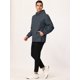 thumbnail image 4 of Sudadera con capucha para hombre Cortavientos Deportes Senderismo Ciclismo Forrado Al aire libre Cordón Cremallera Chaquetas Prendas de abrigo Gris oscuro L Unique Bargains Chaqueta, 4 of 6