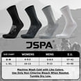 thumbnail image 6 of JSPA Brand Men Women Soft Warm Merino Wool Blend Hunting Hiking Socks 4 Pack, Large, Black, 6 of 6